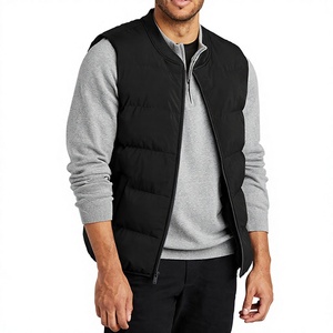 Chaqueta Bomber Acolchada Negra con Cierre y Manga Larga para Hombre, Diseños Personalizados, Abrigo Casual de Lana para Invierno, Cuello Alto, Logotipo Frontal - Product Image 1