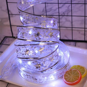 Rubans multicolores pour arbre de noël, guirlande lumineuse <span class=keywords><strong>LED</strong></span> en fil de cuivre, <span class=keywords><strong>ruban</strong></span> lumineux pour fête, emballage cadeau, décoration du nouvel an - Product Image 3