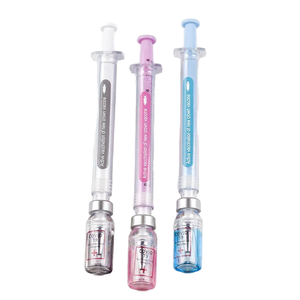 Penna Creativa Coreana per Studenti, Design a Siringa, Punta 0.38mm, Inchiostro Blu/Rosa Gel, Penna Neutra in Plastica - Product Image 3