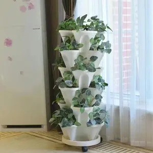 3/4 Bucket Stackable Tower Pots Hydroponic Strawberries Vertical Garden Planters