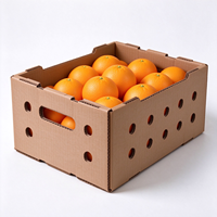 Boîte de rangement en carton ondulé pour fruits et légumes, boîte d'emballage ventilée personnalisée pour le transport d'oranges et de pommes