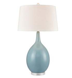Lámparas de Mesa de Vidrio Teñido con Pantalla de Tela Azul para el Mercado de EE. UU., Reino Unido y Medio Oriente - Product Image 5