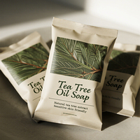 Sachet en plastique scellé imprimé sur mesure, pochette en plastique, emballage pour savon à l'huile essentielle d'arbre à thé