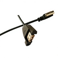 Cable de Extensión USB 2.0 con Diseño de Oreja de Gato, Macho a Hembra, con Orificios para Tornillos, Montaje Seguro, Cable de Datos para Teléfono Móvil, Totalmente de Cobre