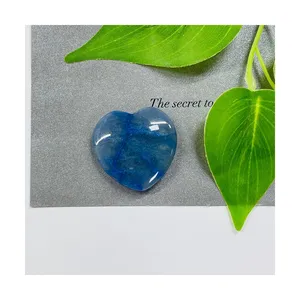 Wholesale Blue Aventurine Puffy Heart Healing Crystal Crafts Heart Shape Citrine Heart For Home Decoration