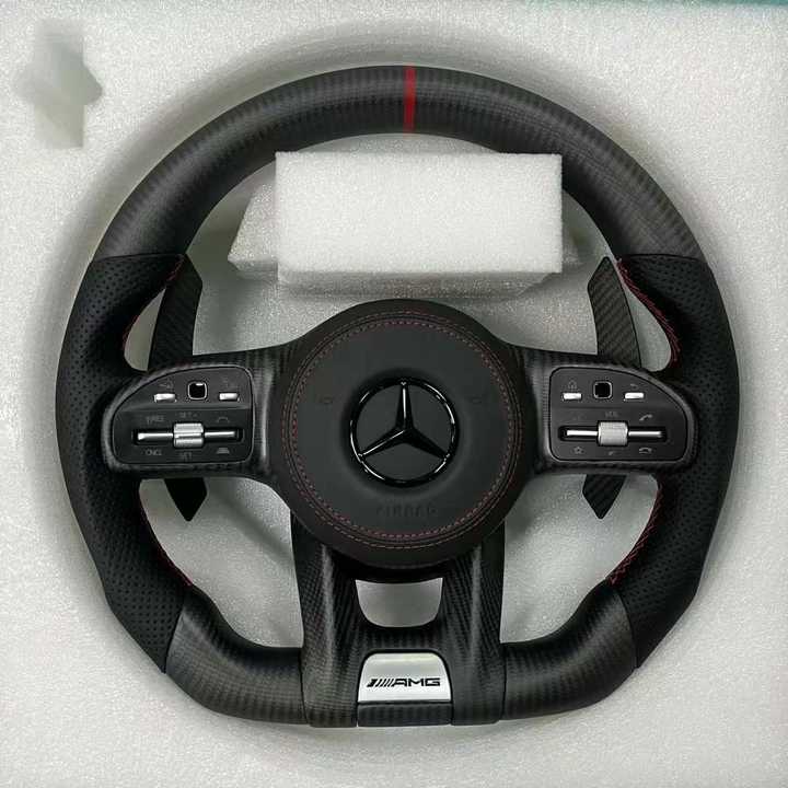 For Mercedes Benz W204 W212 C E 12-14 Steering Wheel Trim Cover AMG Gloss Black | UK - Foto 5