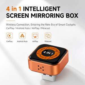 Adaptador Inalámbrico Q1A CarPlay Box 4 en 1 para Duplicación de Pantalla, Compatible con Android Auto y Apple CarPlay, Interfaz USB, 30x80x80mm - Product Image 1
