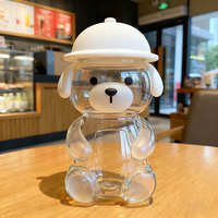 Gobelet en verre en forme d'animal avec couvercle en silicone, couvercle en silicone pour ours, gobelet en verre avec couvercle en silicone, couvercle en silicone pour animal, remplacement de gobelet en verre