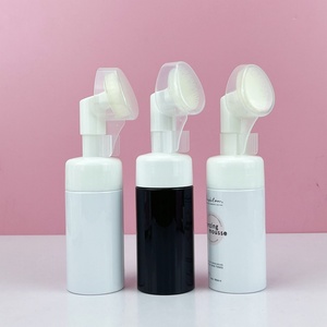 Cosmetic Facial Cleanser Mousse White Plastic PET Liquid Soap Foam <b>Pump</b> <b>Bottle</b> With Silicone Brush 100ml 120ml 150ml 200ml - Product Image 5