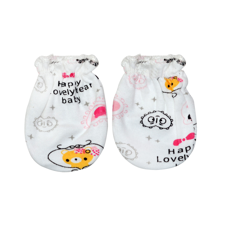 Wholesale funny infant baby teething mittens latest cotton mitten set baby teething glove
