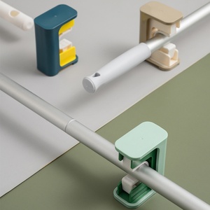 Bathroom Accessories <b>Wall</b> <b>Mounted</b> <b>Shelf</b> Organizer Hook Broom Holder Hanger Behind Doors Kitchen Storage Tool Broom and Mop Rack - Product Image 4