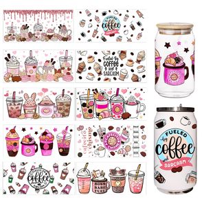 Custom 16oz UV DTF Glass Cup Wraps Cute Cartoon Kawaii <span class=keywords><strong>Hello</strong></span> Cat Kitties Diseño PARA EL Día de San Valentín Método de impresión de transferencia de calor - Product Image 3