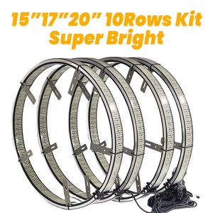 ไฟล้อรถยนต์ LED สีขาว 17 นิ้ว 20 นิ้ว แบบสองด้าน 10 แถว 4 ชิ้น ชุดไฟวิ่งสำหรับรถยนต์ รถบรรทุก สำหรับผู้ที่ชื่นชอบการขับขี่แบบออฟโรด ตกแต่งง่าย ประกอบง่าย - Product Image 1
