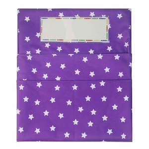 Pochette de rangement noire pour dossier de chaise scolaire avec fente pour étiquette et plusieurs compartiments - Product Image 5