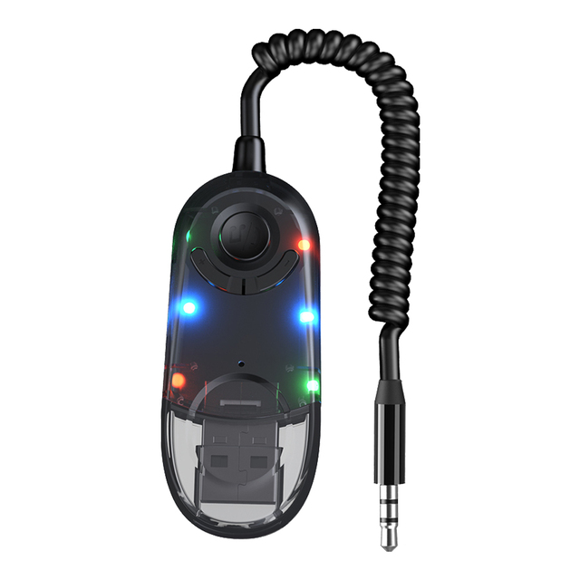 Aux Car for Bluetooth Receiver FM Transmitter Wireless Audio Converter Adapter for Hands-Free Calling Remote Control Mobile