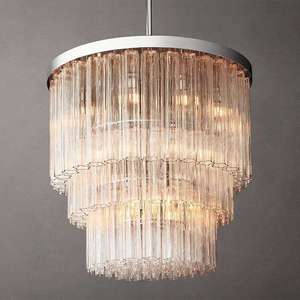 <b>Modern</b> Round Crystal Chandelier Gold Finish E27 LED Pendant <b>Light</b> Warm White 2700K <b>Living</b> <b>Room</b> <b>Ceiling</b> Lamp - Product Image 3
