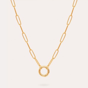 Collar con Colgante de Oro que No se Deslustra, con Cadena de Acero Inoxidable Fino de 18k, Collar de Moda para Mujer - Product Image 1