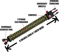Bracelet en paracorde 550 à boucle à dégagement rapide, en nylon tressé, vente en gros, OEM, logo personnalisé, bracelet de survie, camping, urgence