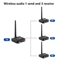 Adaptateur audio sans fil 2,4 G OEM RX/TX 3,5 mm RCA LAN Extender Émetteur-récepteur en plastique CN/GUA