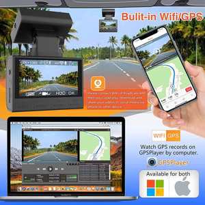 2.45 pouces double objectif cam boîte noire wifi complet petit enregistreur vidéo voiture dvr avec capteur g gps blackvue dash cam hd Vision nocturne 4k - Product Image 3