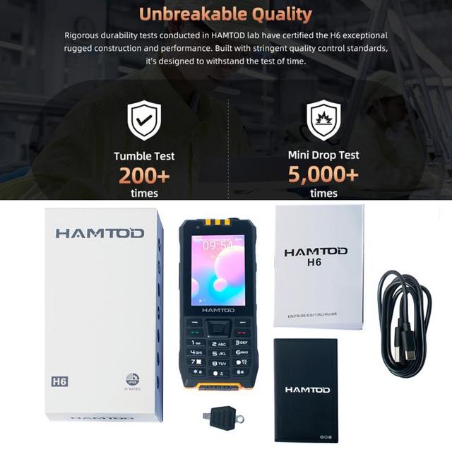 Global Version 4G HAMTOD H6 Rugged Phone, 3GB+32GB, 3000mAh 2.83 Inch Android 11 Cell Phone