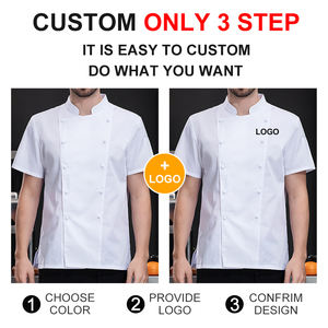 Uniforme de Chef Blanco y Negro, Uniforme de Cocina Personalizado a Precio Económico, Uniforme de <span class=keywords><strong>Camarero</strong></span> para Restaurante, Hotel, Cocina, Chaqueta de Chef Japonesa Personalizada - Product Image 6