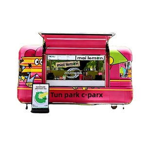 Camión de Comida con Diseño de Grafiti, Cocina Completa Personalizable, Carrito de Comida Móvil para la Calle, Camión de Venta de Helados y Comida Rápida al Aire Libre - Product Image 1