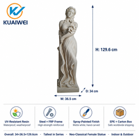 Statue de Dame Classique Européenne Sculptée à la Main en Résine, Motif Fleur de Lys, Étanche, Art Déco Artificiel, Autoportante pour Jardin et Patio