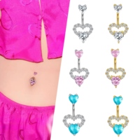 Freya Fashion 316L Stainless Steel Zircon Body Piercing Cincin Pusar Sayap Malaikat Perhiasan Cincin Pusar