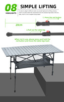 APT008 Portable camping en plein air réglable en aluminium plage Pique-Nique pliante Table personnalisé en gros