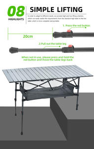 APT008 Portable <span class=keywords><strong>camping</strong></span> en plein air réglable en aluminium plage Pique-Nique <span class=keywords><strong>pliante</strong></span> <span class=keywords><strong>Table</strong></span> personnalisé en gros - Product Image 5