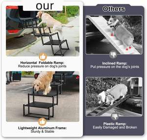 Rampe pliable pour voiture avec surface antidérapante, pour chiens de grande taille, portable, pour voitures et camions, 4 marches - Product Image 3
