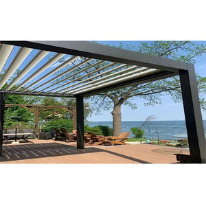 Gazebo Moderno de Lujo con Toldo Impermeable, Pérgola de Aluminio para Jardín Exterior, Eléctrica y Retráctil - Product Image 5