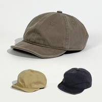 Casquette de baseball vintage en coton délavé à bord court, souple et non structurée, style « Dad Hat » rétro à bord roulé, réglable, pour activités de plein air, camping et voyage