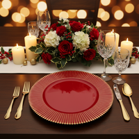 Assiettes de présentation en gros de 13 pouces en plastique, motif personnalisé pigmenté, durables et réutilisables, le choix parfait pour les mariages