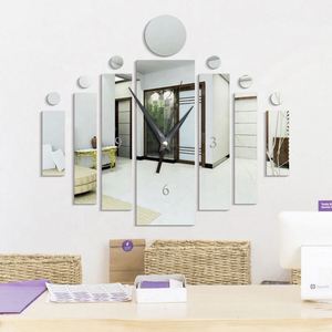 <b>Clocks</b> Wall Home Decor Living Room Luxury 3d Mirror <b>Silver</b> Wall <b>Clock</b> Modern Design Home Decor Watch Wall Sticker - Product Image 3