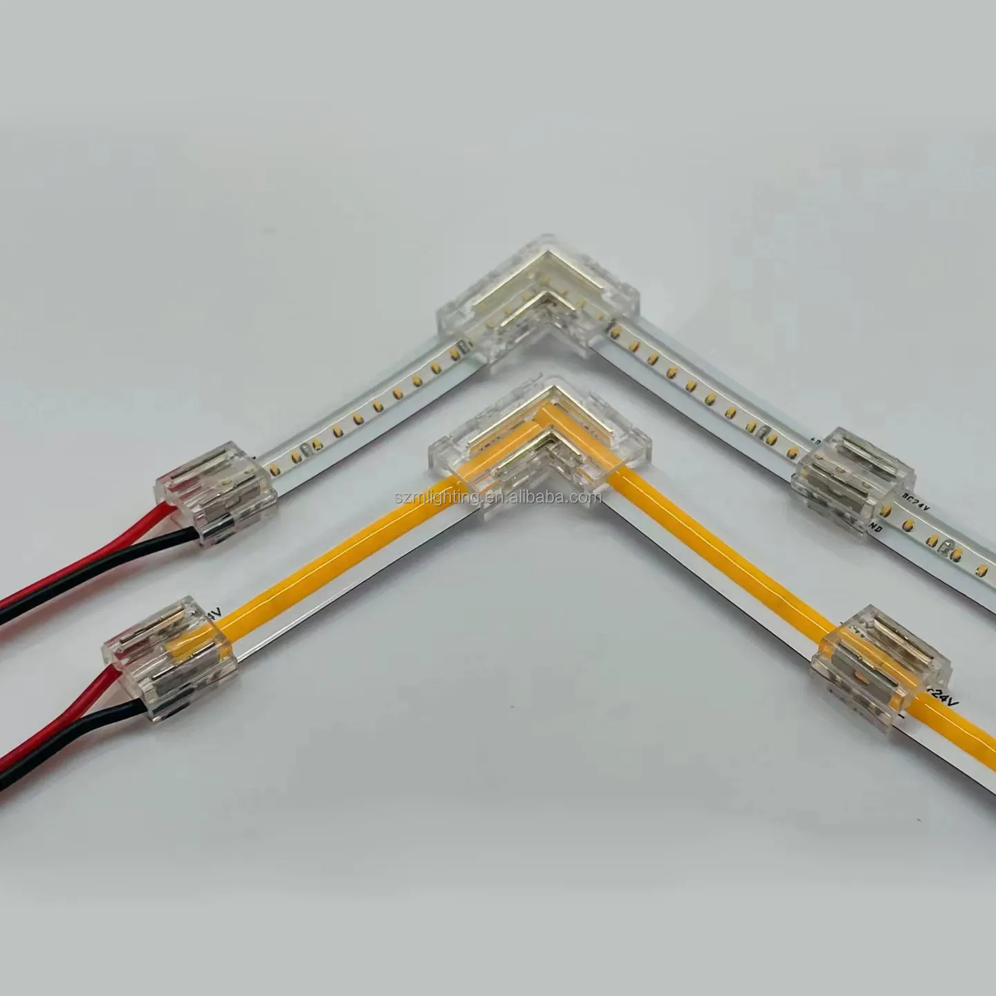 Patent L Connector 8Mm 10Mm Breedte Hoek Strip Licht Gemakkelijk Demontage Connector Voor Enkele Kleur Led Strip Licht
