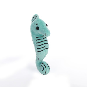 Portachiavi Peluche Cavalluccio Marino Turchese, Bambola Imbottita <span class=keywords><strong>Animale</strong></span> Marino con Strisce Ricamate, Morbido Ciondolo a Forma di Cavalluccio Marino per Borsa - Product Image 1