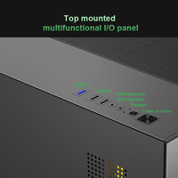Boîtier MicroATX en verre trempé à vue complète, panneaux latéraux et avant, support GPU 330 mm, radiateur 240 mm, châssis PC petit format