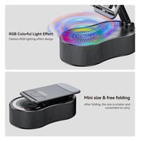 Altavoz Inalámbrico Portátil Giratorio 360 Grados con Soporte para Teléfono, Mini Batería Externa Flexible y Altavoz RGB