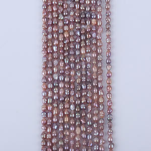 ไข่มุกน้ำจืดทรงกลมสีขาวธรรมชาติ ขนาด 3-4 มม. สำหรับทำสร้อยคอ DIY ลูกปัดสีขาวแบบหลวม - Product Image 1