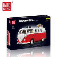 Mould King 10030 T1 Van, Bloques de Construcción de Modelos de Autos Creativos, Juego de Bloques de Plástico Pequeños, Rompecabezas MOC, Juguetes para Regalo de Navidad