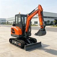 Mini-excavatrice hydraulique sur chenilles de couleur personnalisée pour le creusement de vergers et le drainage des fermes agricoles