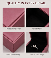 Assortiment de boîtes de rangement pour bijoux en cuir PU de qualité supérieure, velours élégant, fermeture à pression, différentes tailles, pour bagues, boucles d'oreilles, pendentifs, colliers, en vrac