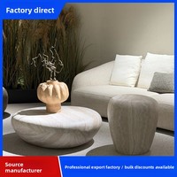 Mesa de Centro de Estilo Wabi-Sabi, Inspirada en la Italiana, de Lujo Ligero, con Orificios de Ventilación, de Plástico Reforzado con Fibra de Vidrio, de Alta Gama, Artística
