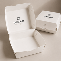 Emballage alimentaire personnalisé avec logo pour hamburgers, poulet frit, frites, carton à emporter, conteneur jetable, vente en gros, approvisionnement commercial