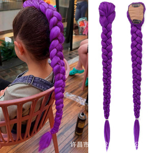Commerce extérieur transfrontalier : Perruque tressée violette <span class=keywords><strong>Lumi</strong></span> Demon Hunter Squad Euro-Américaine, extension de cheveux tressés colorés - Product Image 1