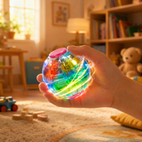 Toupie LED lumineuse transparente en gros, jouet anti-stress à presser, idéal pour les fêtes d'enfants, remplisseurs de sacs cadeaux