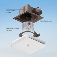 Ventilateur d'extraction de plafond à grande vitesse extracteur de salle de bain Super silencieux mince 110mm boîtier ménage usage domestique ventilateur de Ventilation moteur à courant continu