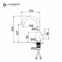 Robinet de lavabo monotrou pour eau chaude et froide pour salle de bain